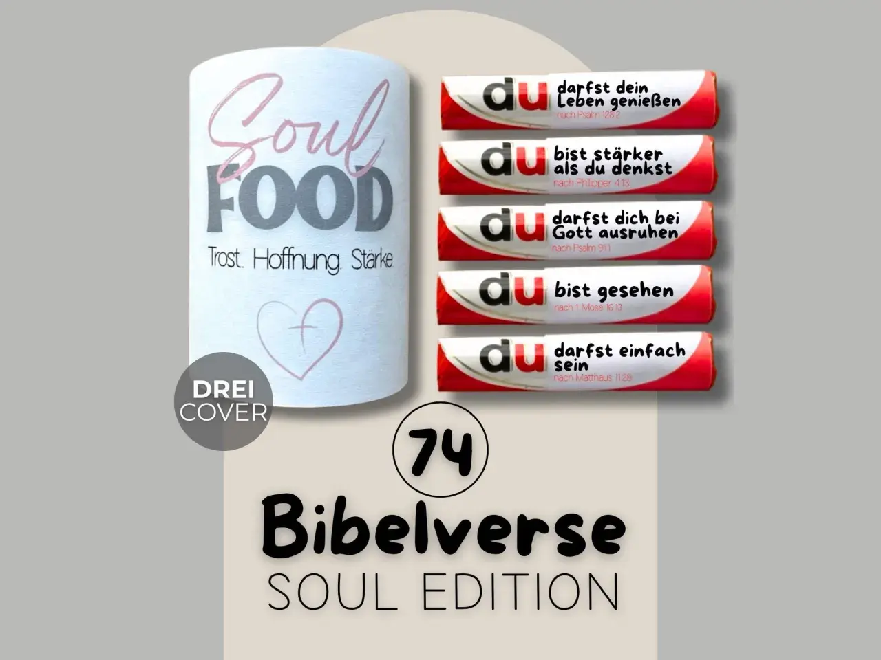 Soul Food" Buch mit Bibelversen, die Trost, Hoffnung und Stärke spenden, inspiriert von Psalm 128.