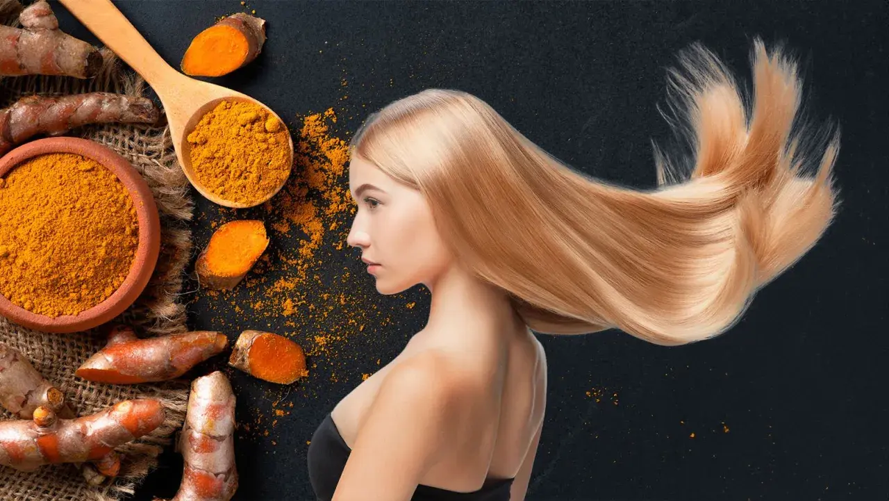 La cúrcuma para el cabello: raíces, polvo y una melena rubia radiante.