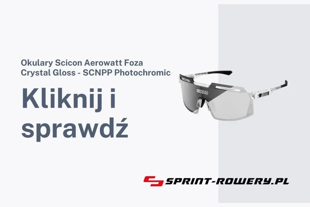 Okulary fotochromowe Scicon Aerowatt Foza Crystal Gloss na białym tle.