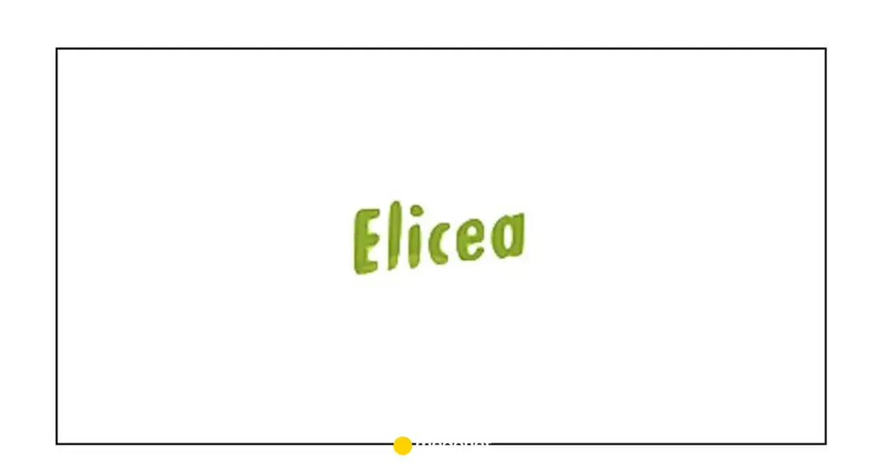 Zielone, stylizowane litery tworzą napis "Elicea".