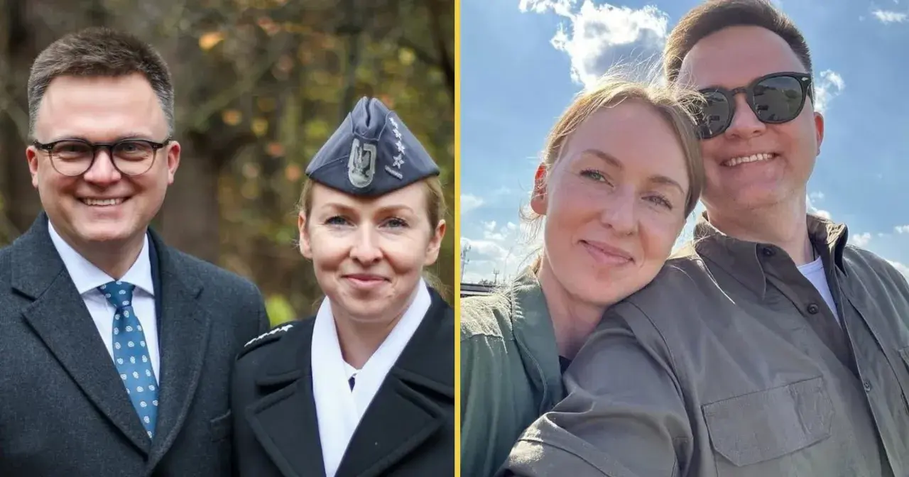 Szymon Hołownia z żoną w mundurze wojskowym. Ile lat służyła w wojsku żona Hołowni? Tego nie wiemy, ale na zdjęciu wygląda dumnie.