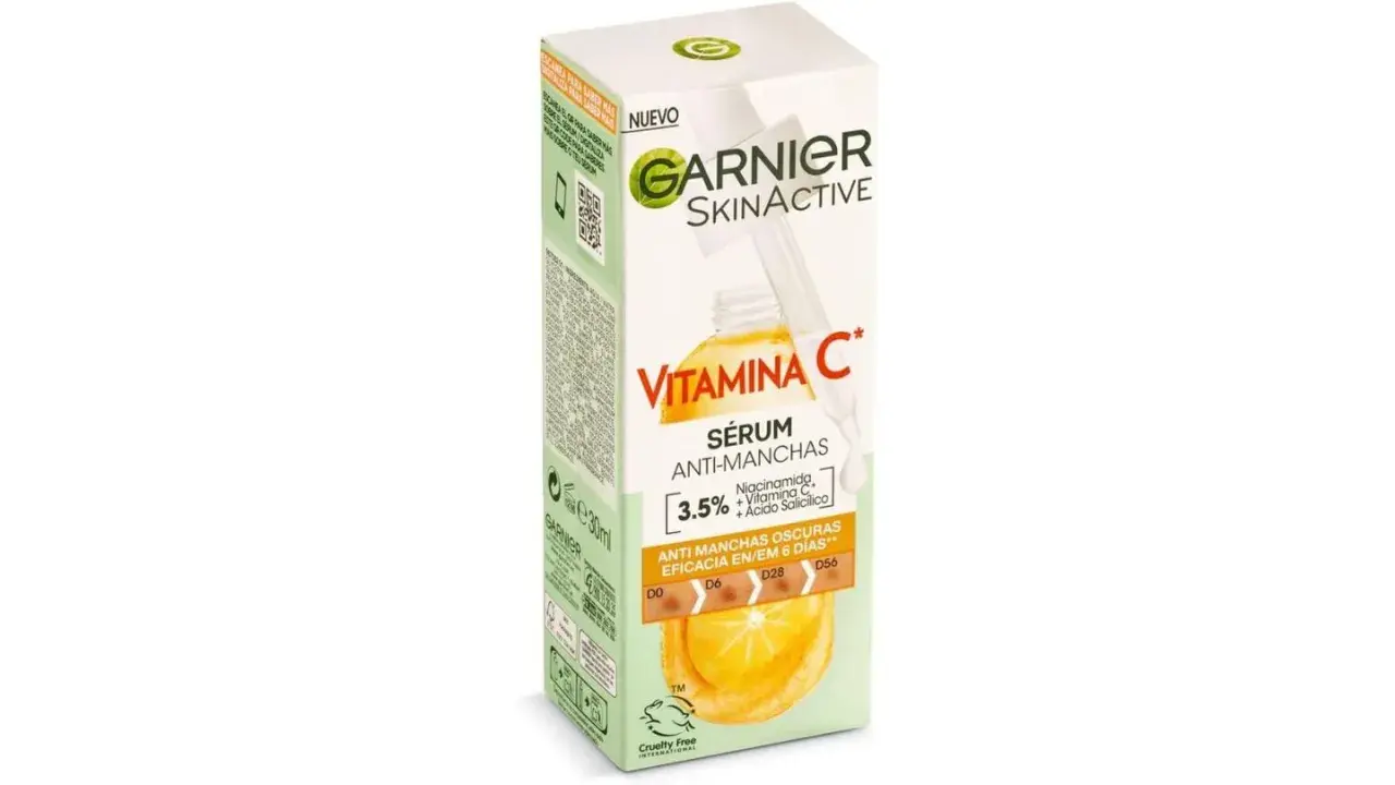 Sérum Garnier Skinactive Vitamina C anti-manchas con ácido salicílico, para una piel radiante en 6 días.