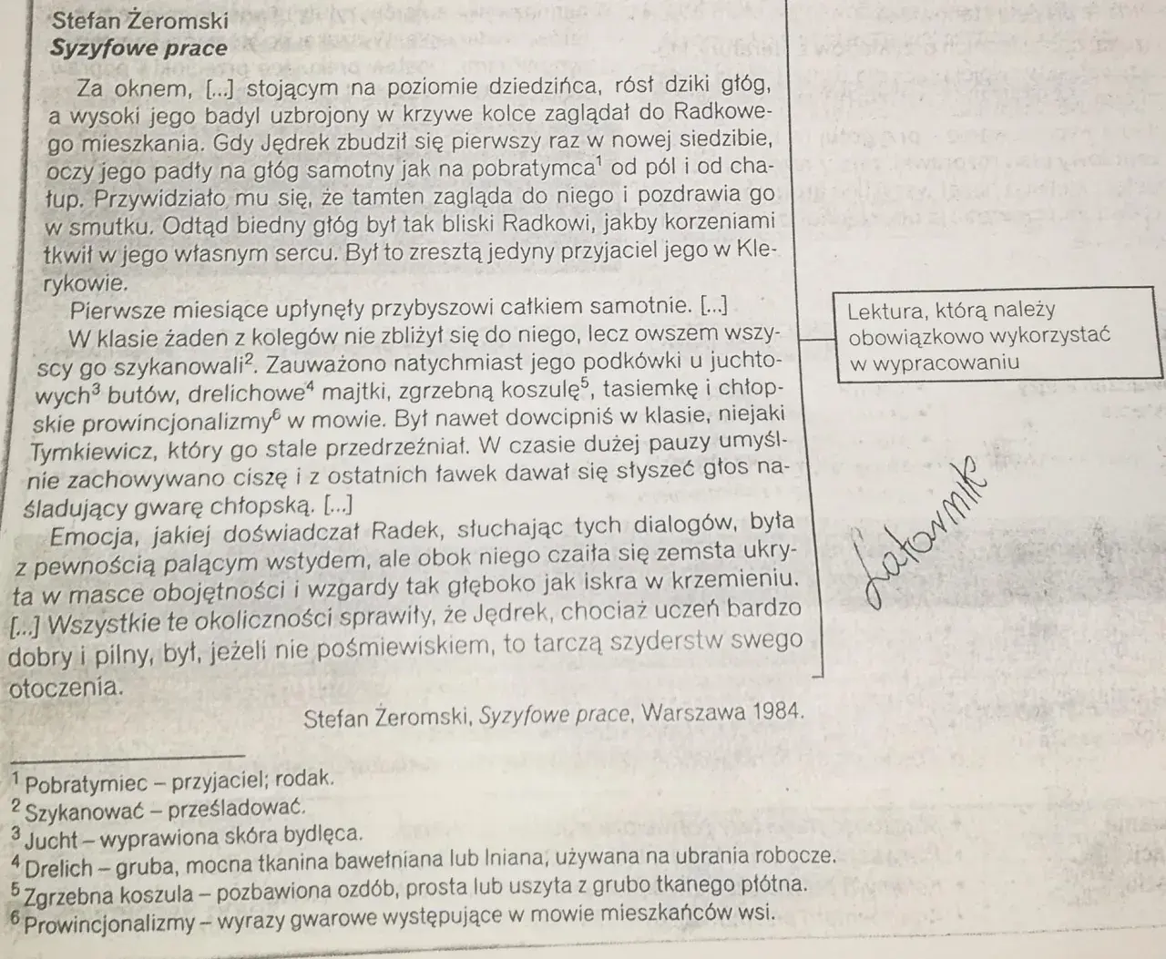 Rozprawka o bohaterze literackim, którego podziwiam - cechy i inspiracje