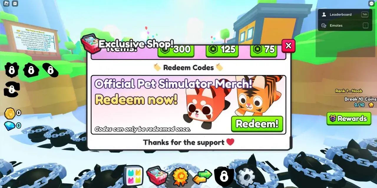 Kody do Pet Simulator 99: Zdobądź oficjalne gadżety Pet Simulator! Kliknij "Redeem" i wpisz kody, by otrzymać nagrody.