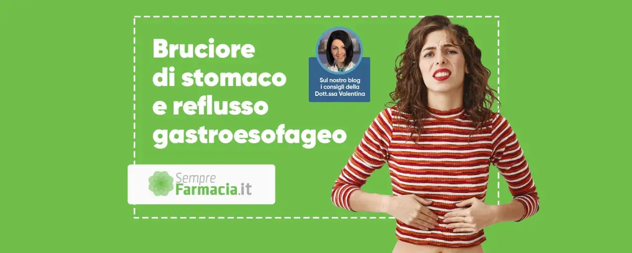 Donna con bruciore di stomaco e reflusso gastroesofageo. Scopri rimedi naturali immediati sul blog.