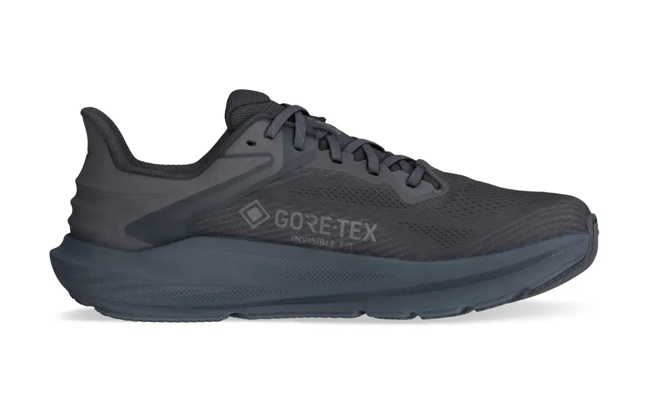 Szary but biegowy Altra Torin z technologią Gore-Tex Invisible Fit, idealny na deszczowe dni.