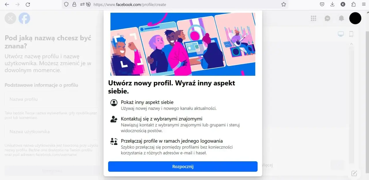 Chcesz wiedzieć, jak utworzyć drugi profil na Facebooku? Strona pozwala na stworzenie nowego profilu, aby wyrazić inną stronę siebie.