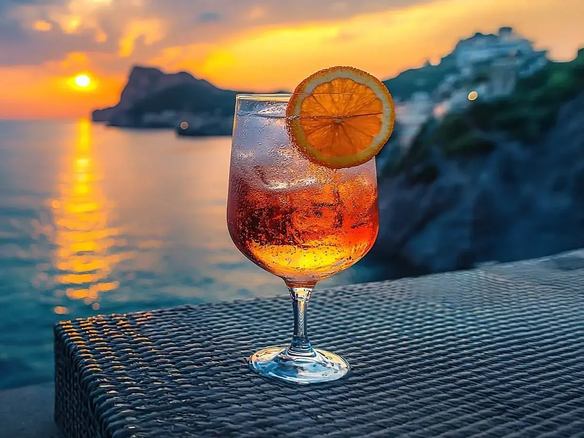 Orzeźwiający Crodino, co to jest? Ten aperitif idealnie pasuje do zachodu słońca nad morzem.