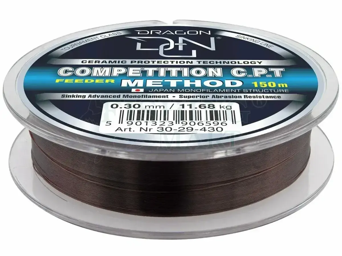Jaka żyłka do method feeder? Dragon Competition C.P.T. Feeder Method 0.30mm, 150m, sinking, japoński monofilament.