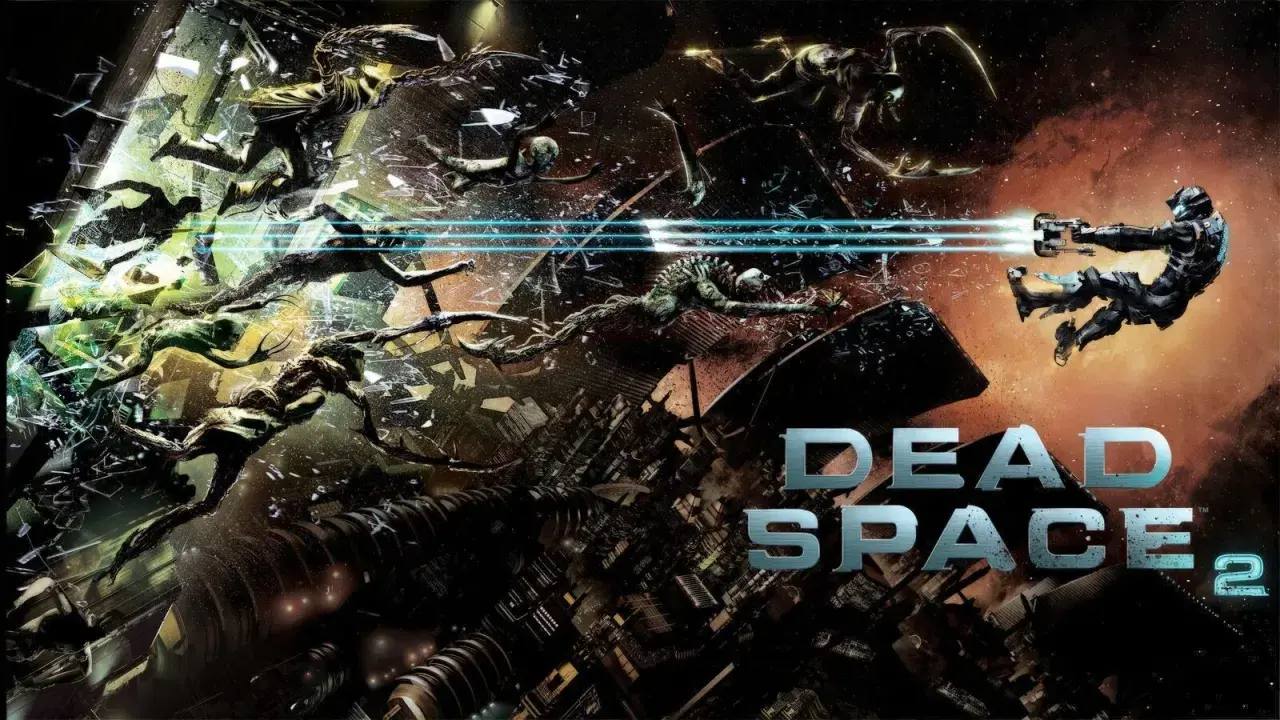 Isaac walczy z nekromorfami w kosmosie, otoczony przez szczątki statku. To scena z gry Dead Space 2 remake.