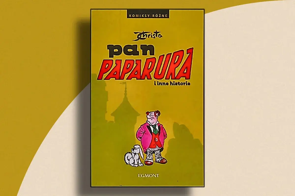 Okładka komiksu "Pan Paparura i inne historie" Janusza Christy z postacią Pana Paparury i jego psa.