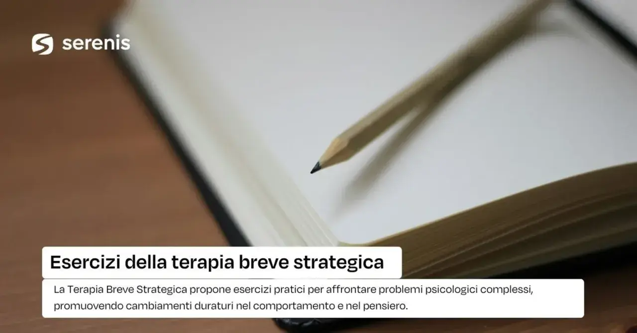 Terapia breve strategica: esercizi per l'ansia su un quaderno aperto con una matita. Un approccio pratico per superare blocchi e promuovere cambiamenti.