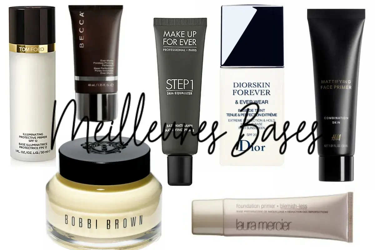Collection de bases de teint de marques comme Tom Ford, Becca, Dior, H&M, Bobbi Brown, Laura Mercier. Ces produits préparent la peau pour le maquillage.