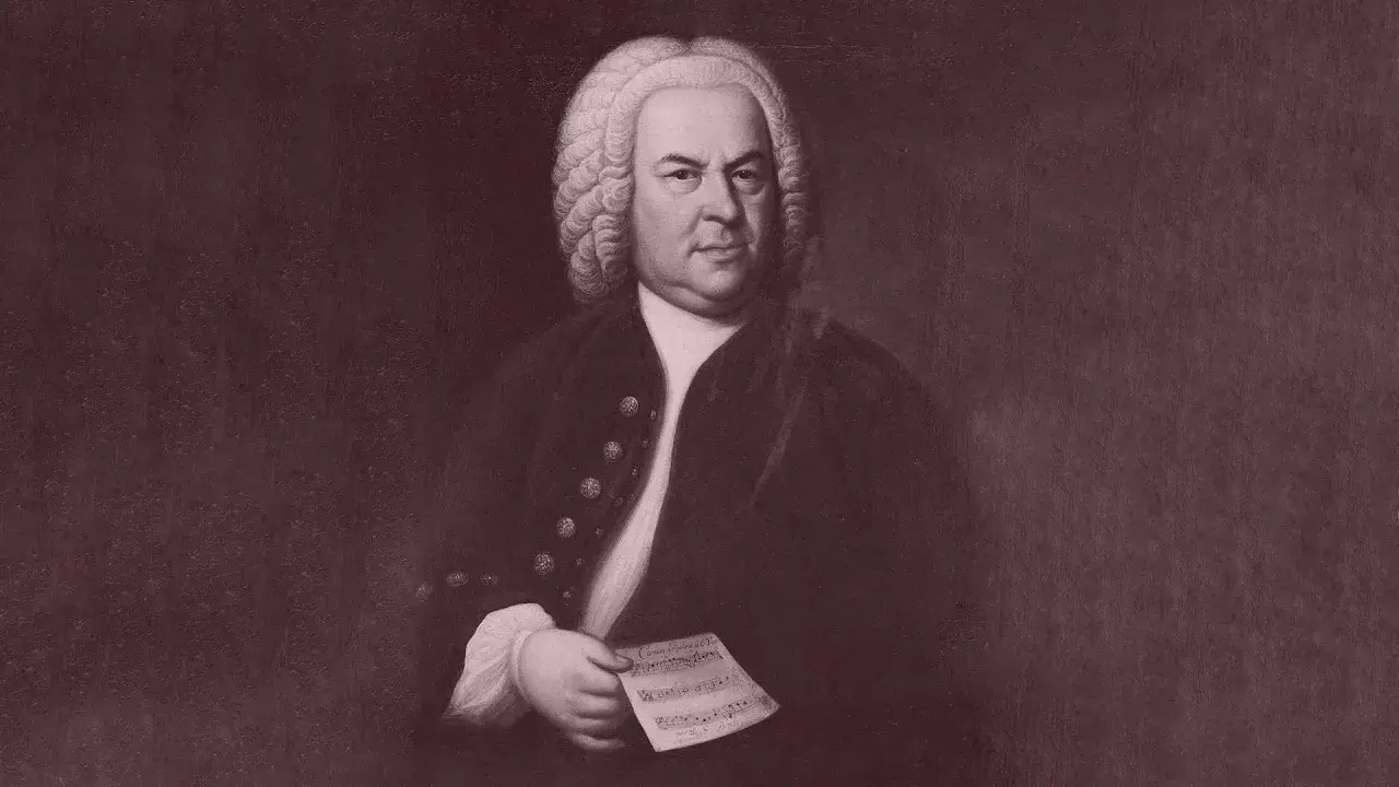 Porträtt av Johann Sebastian Bach, med noter i handen. Hans musik fortsätter att inspirera.