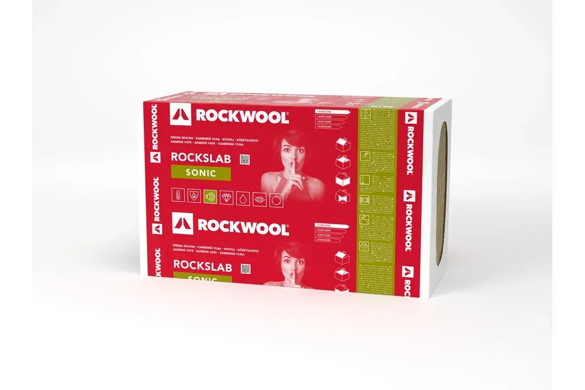 Opakowanie wełny skalnej Rockwool Rocksab Sonic. Idealna izolacja akustyczna i termiczna.