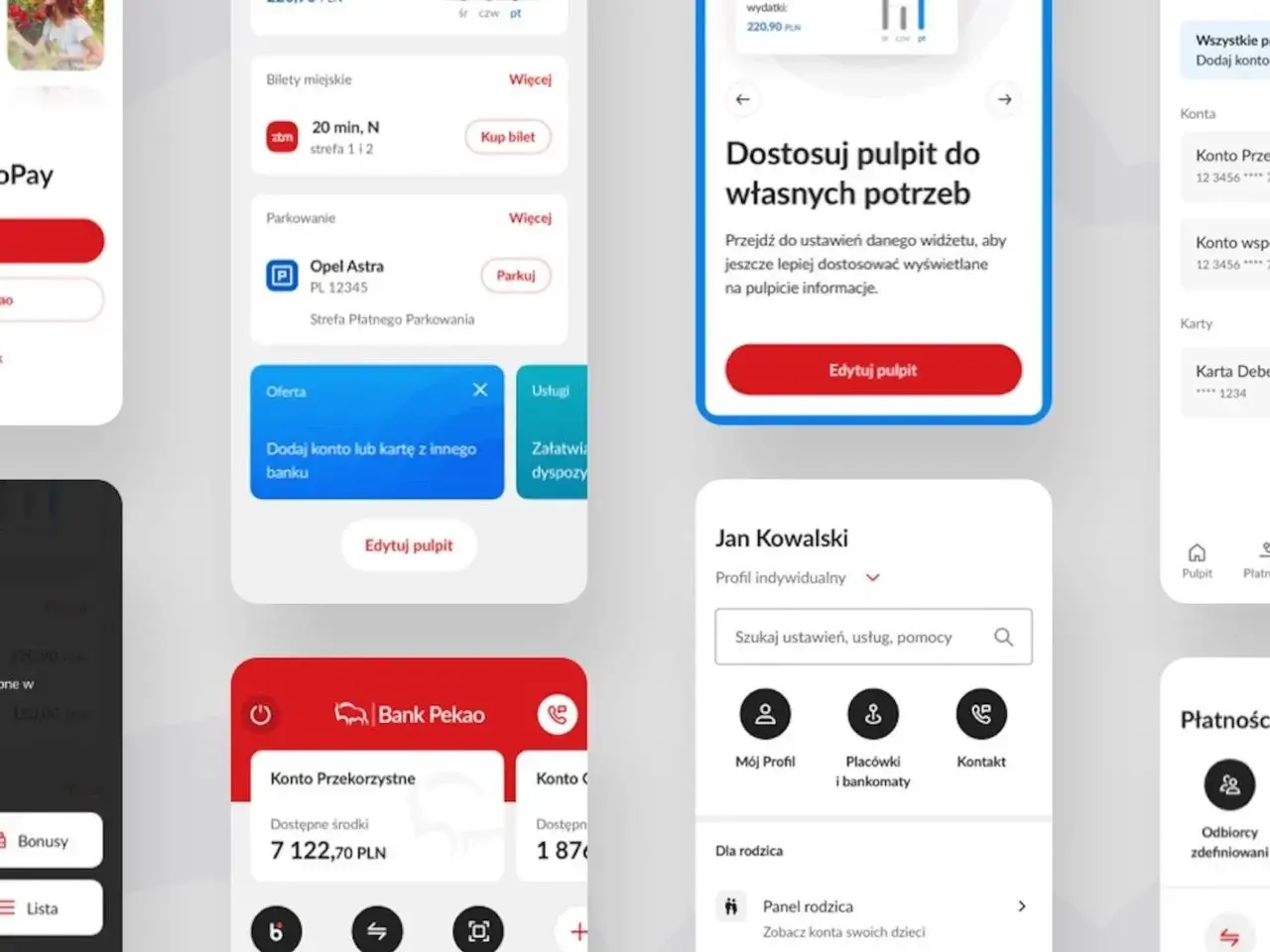 Aplikacja mobilna Peopay. Widok panelu użytkownika, opcje dostosowania pulpitu, dodawania kont i kart. Jak uruchomić Peopay na nowym telefonie?