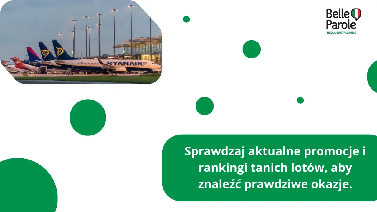 Samoloty Ryanair i Swiss na lotnisku. Szukaj tanich lotów do Włoch i odkrywaj promocje.