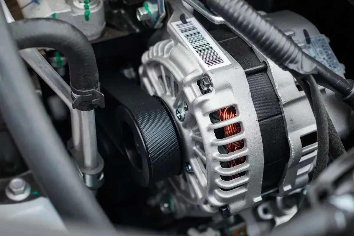 Silnikowy alternator z paskiem. Czy można jeździć z zepsutym alternatorem? Bez niego auto szybko stanie.
