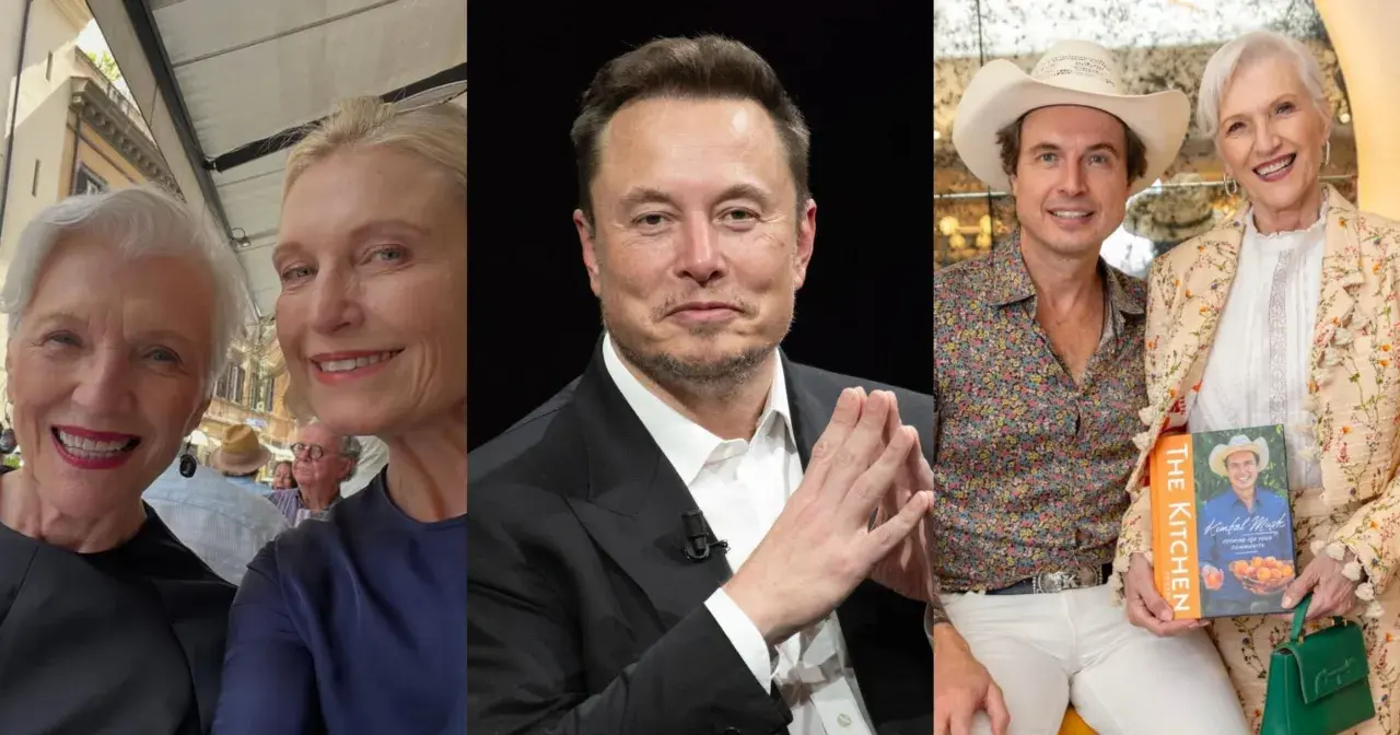 Elon Musk z rodziną: jego matka Maye Musk i brat Kimbal Musk. Elon Musk dzieci.