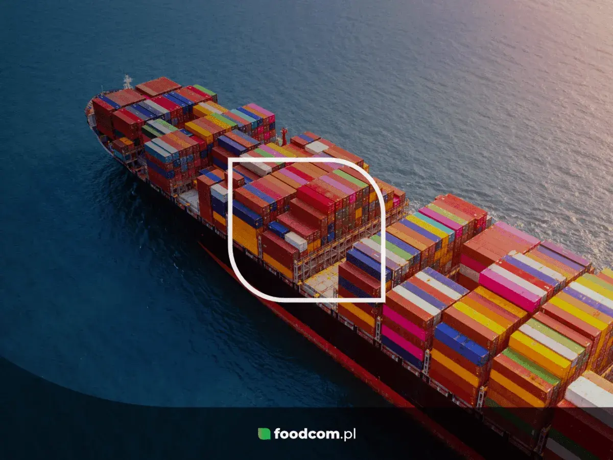 Frachtschiff mit bunten Containern auf dem Meer, ein Beispiel für intermodale Transportlösungen.