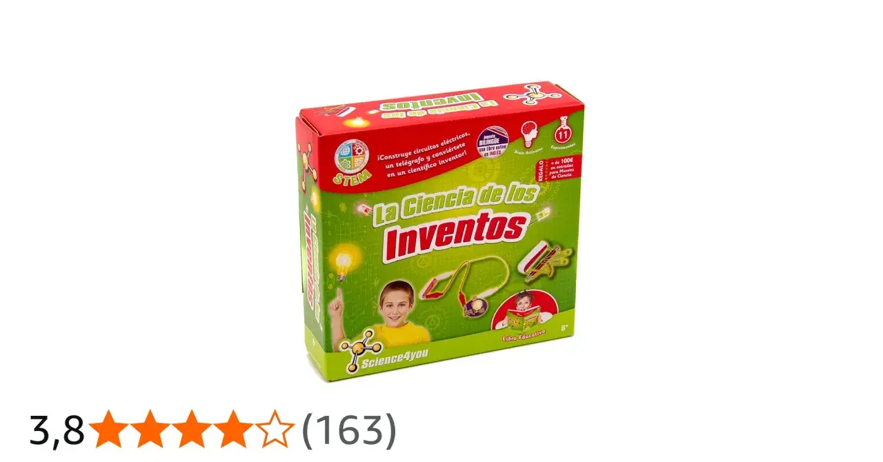 Caja de inventos para niños de 6 a 8 años. ¡Construye circuitos eléctricos y conviértete en un científico inventor!