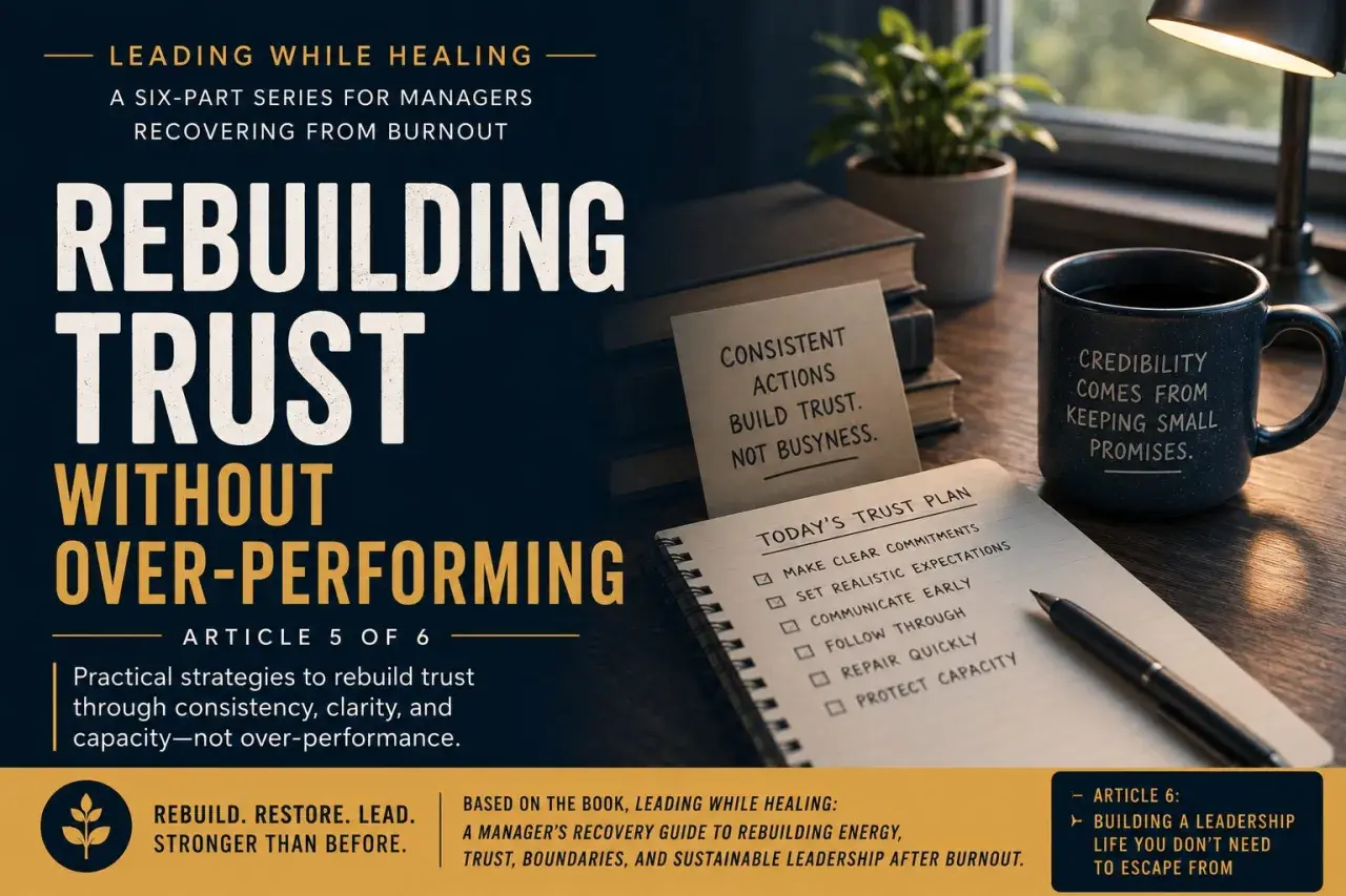 Learn how to recover from a mistake at work by rebuilding trust through consistent actions, not over-performing. A manager's guide to sustainable leadership.