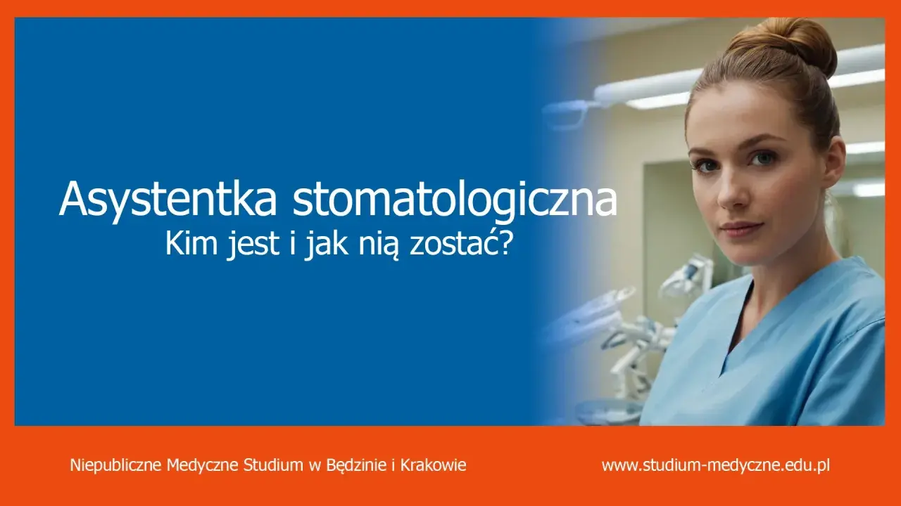 Młoda asystentka stomatologiczna w niebieskim uniformie, gotowa do pracy. Dowiedz się, kim jest i jak zostać asystentką stomatologiczną.
