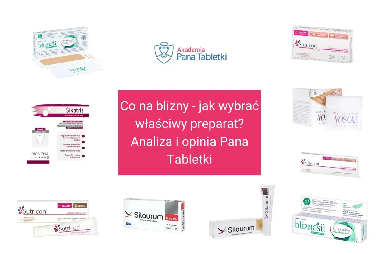 Plastry i żele na blizny, w tym bliznasil, w analizie Pana Tabletki.