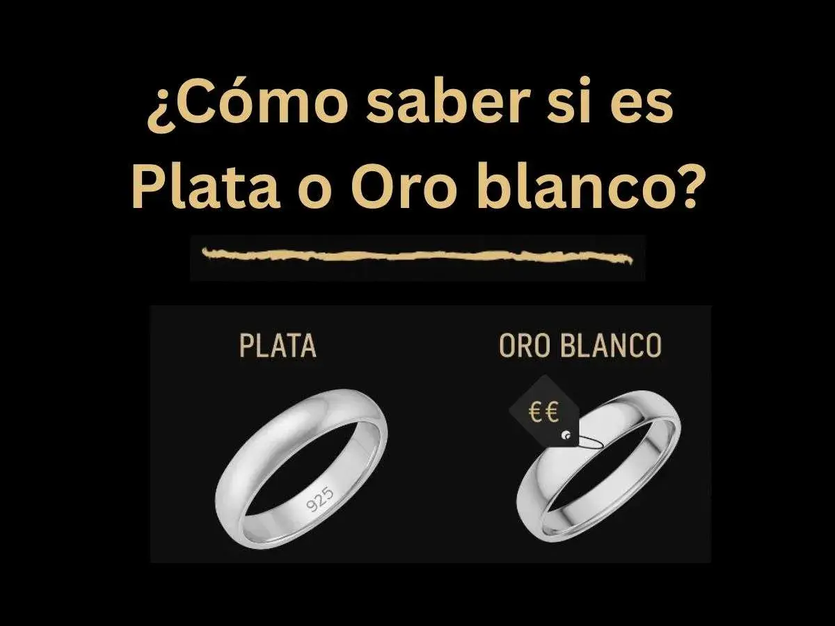 Anillos de plata y oro blanco. Aprende cómo saber si es oro blanco o acero, comparando sus apariencias y marcas.