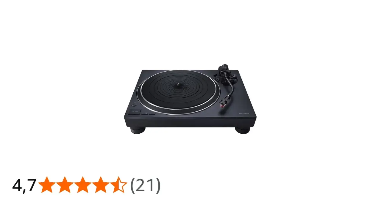 Technics SL-1500C im Test: Ein schwarzer Plattenspieler mit Tonarm und Nadel, bereit für den perfekten Klang.