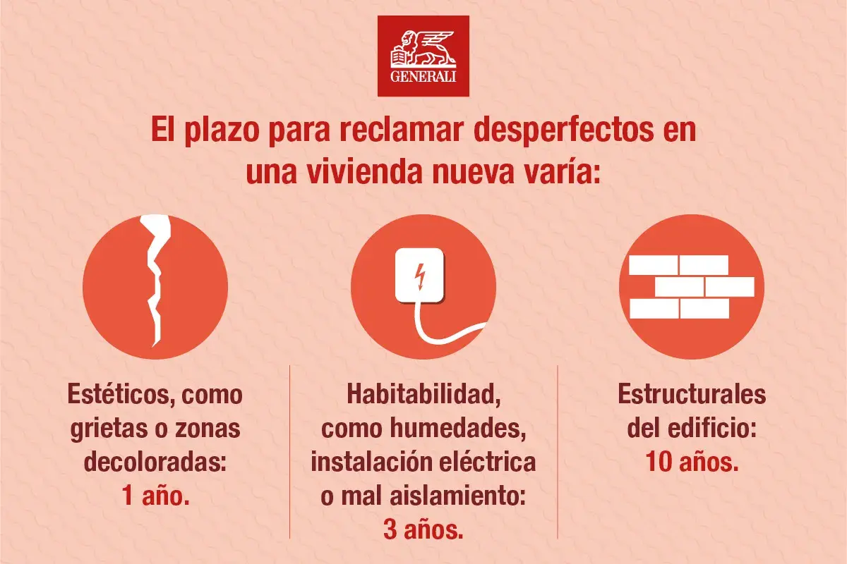 Plazos para reclamar vicios ocultos en vivienda nueva: estéticos (1 año), habitabilidad (3 años), estructurales (10 años). Evita la caducidad o prescripción.