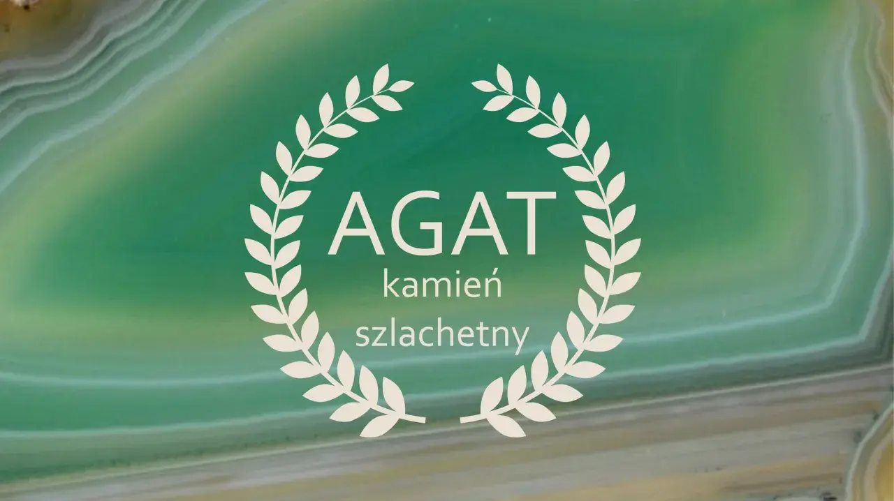 Agat, kamień szlachetny, często kojarzony ze znakiem zodiaku, na tle zielonego agatu.