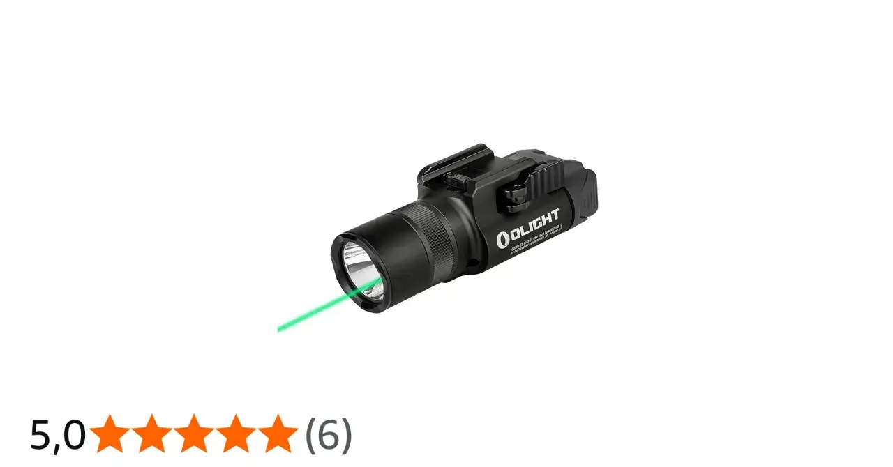 Latarka Olight Baldr Pro z zielonym laserem, idealna do precyzyjnego celowania.