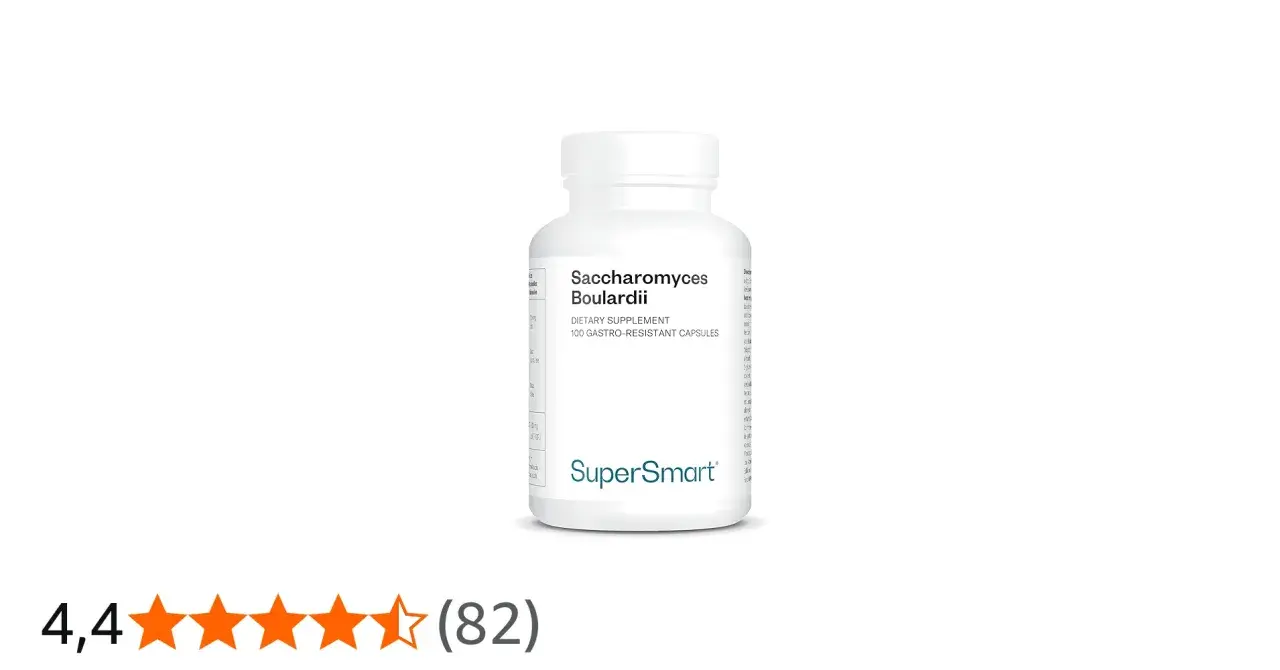 Flaccone di probiotici Saccharomyces Boulardii, integratore alimentare da 100 capsule gastroresistenti.