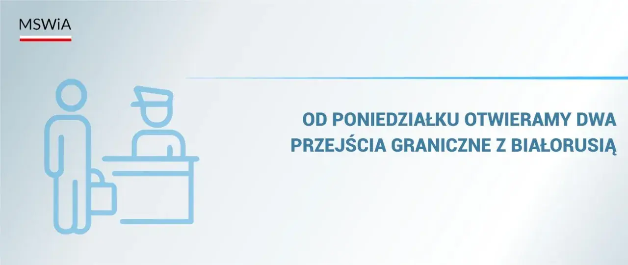 Od poniedziałku otwieramy dwa przejścia graniczne z Białorusią. Grafika przedstawia schematyczną odprawę graniczną.