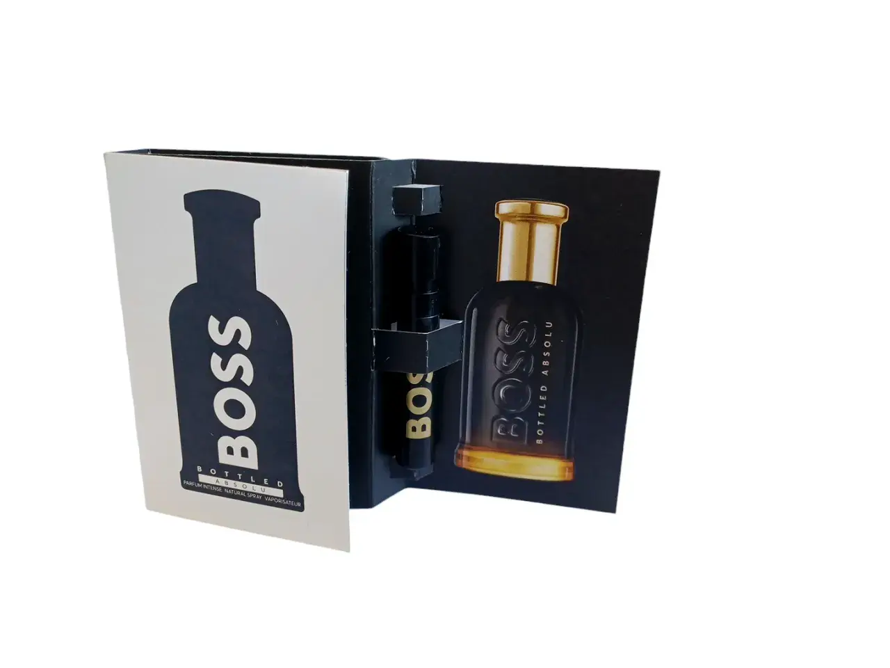 Próbka perfum Hugo Boss Bottled Intense w eleganckim opakowaniu.