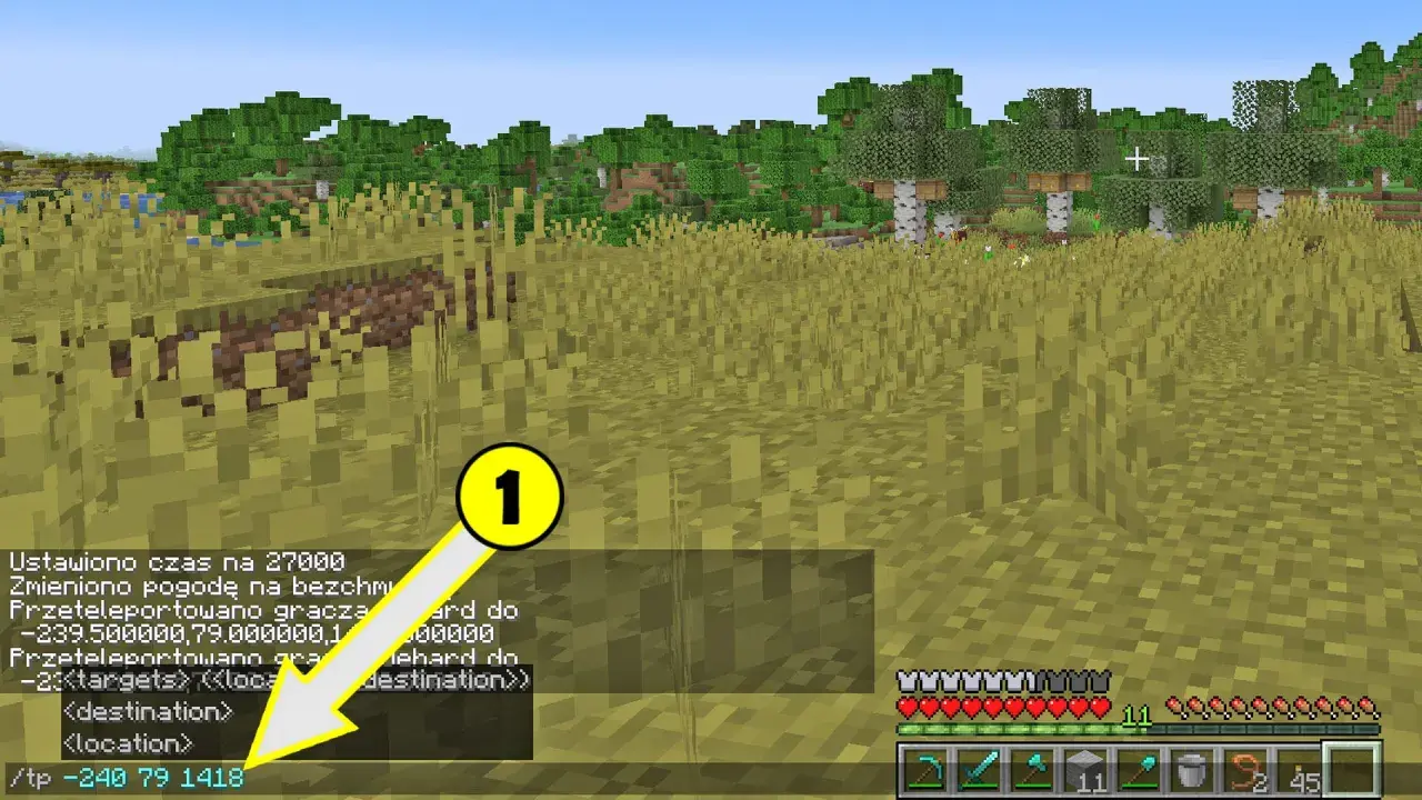Jak teleportować się w Minecraft? Komenda /tp -240 79 1418 pozwala na natychmiastowe przemieszczenie gracza.