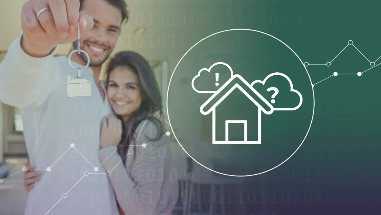 Coppia felice con chiavi di casa, simbolo di un investimento immobiliare. La quota capitale è la base per il futuro.