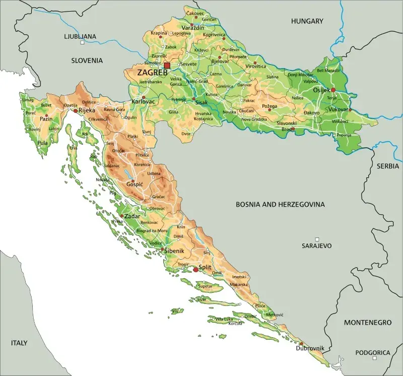 Półwysep na którym leży Chorwacja: Geografia, Półwyspy i Morze Adriatyckie