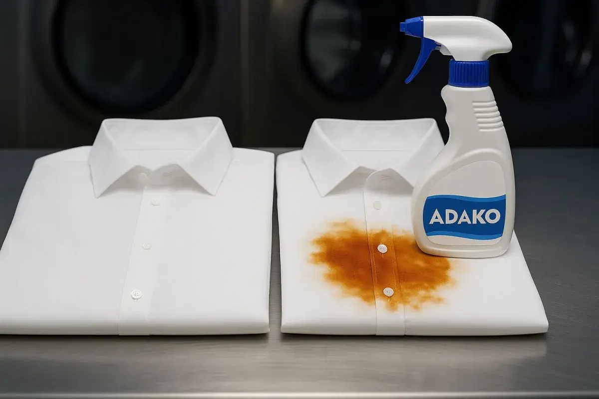 ADAKO - najlepszy odplamiacz. Jedna koszula czysta, druga poplamiona. Zobacz, jak działa!