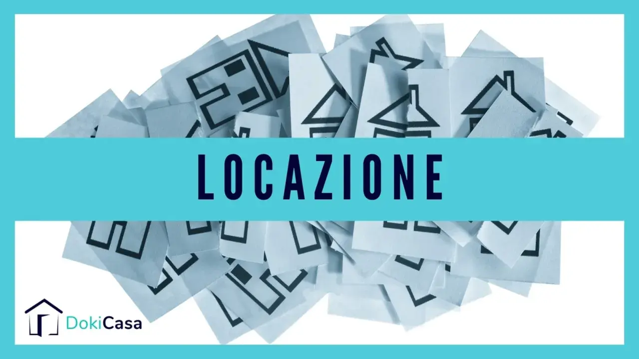 Pile di fogli con icone di case. La parola "LOCAZIONE" è in evidenza. Utile per la restituzione deposito cauzionale subentro contratto locazione.
