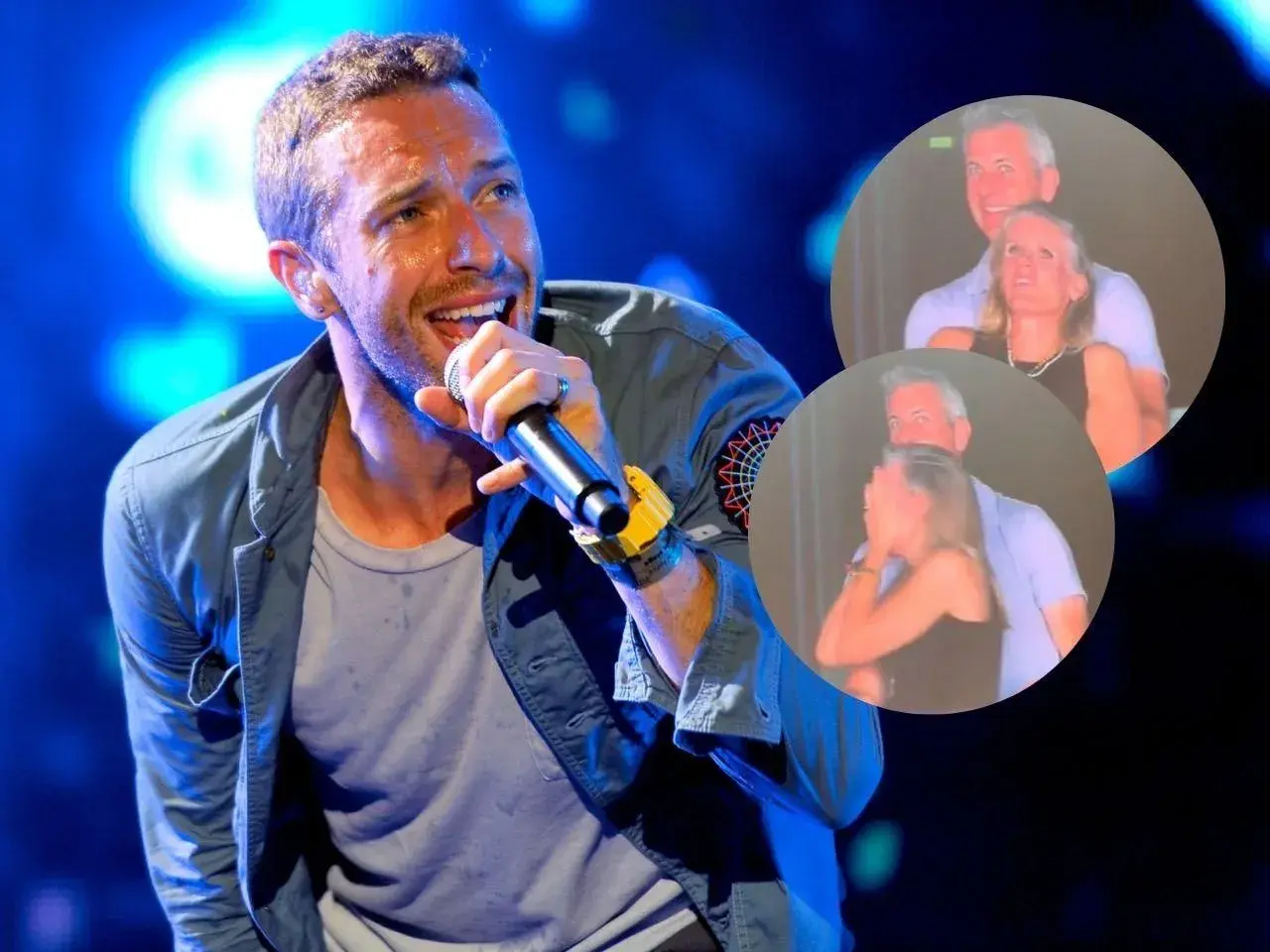 Chris Martin śpiewa na koncercie, a na ekranach widać wzruszonych fanów. Coldplay Polska w sercach!