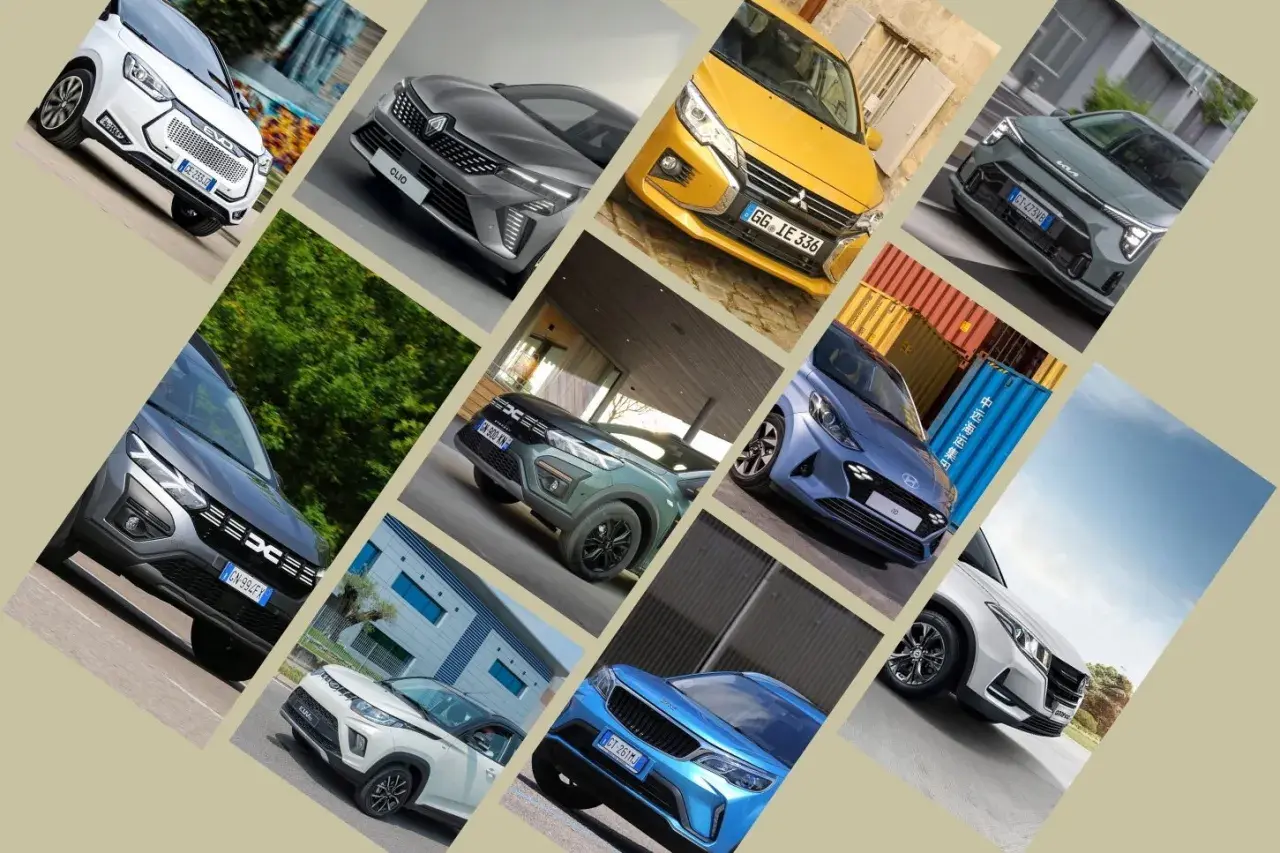 Collage di auto moderne, tra cui modelli compatti e SUV, ideali per chi cerca auto gpl economiche e alla moda.