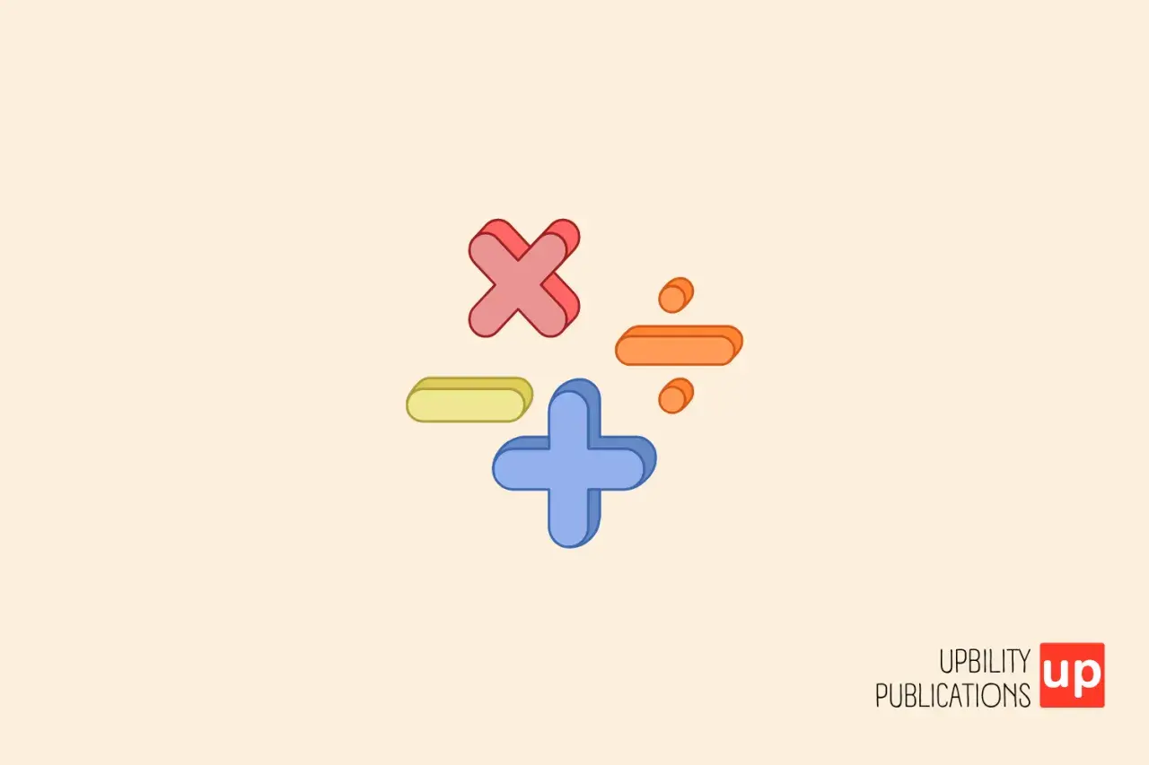 Símbolos matemáticos coloridos: suma, resta, multiplicación y división. ¡Perfecto para aprender sumas fáciles!