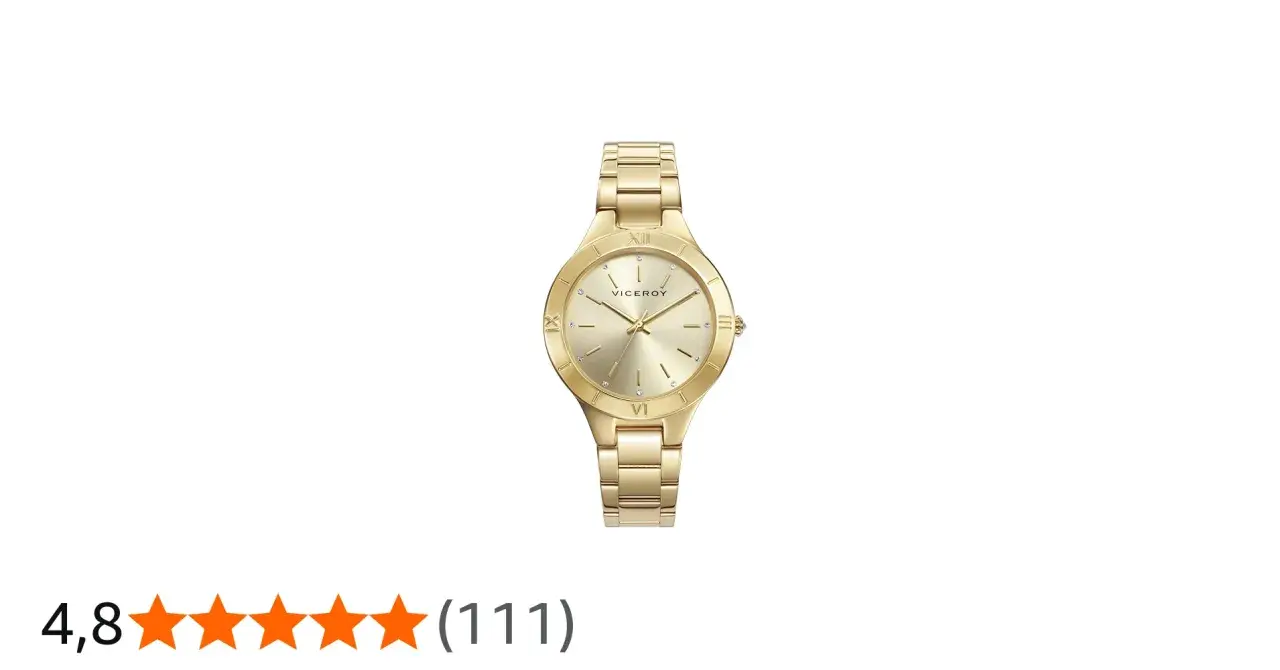 Elegante reloj Viceroy oro mujer con detalles brillantes y números romanos. Un accesorio perfecto para cualquier ocasión.
