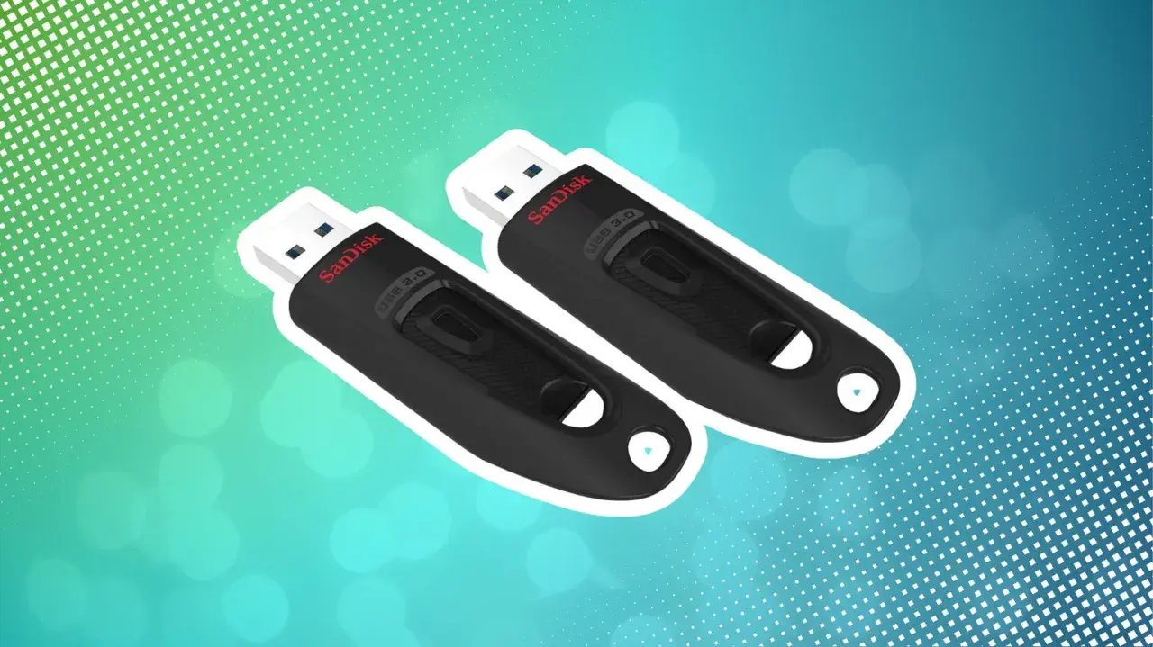 Zwei schwarze SanDisk USB 3.0 Sticks, bereit für Datenübertragung. Der USB Stick Treiber ist hier einfach zu finden.