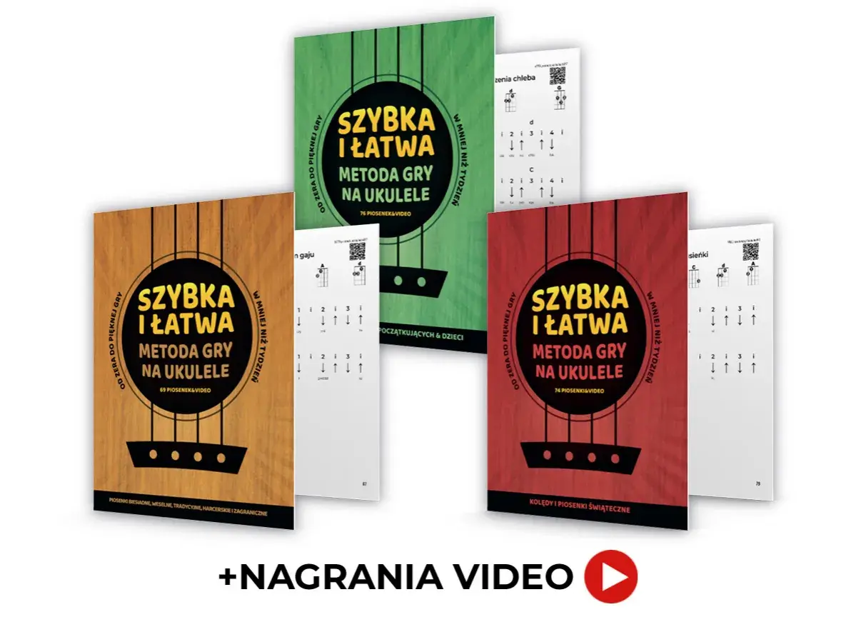 Szybka i łatwa metoda gry na ukulele. Zestaw materiałów do nauki, w tym poradniki i nuty. Naucz się grać na ukulele w mgnieniu oka!