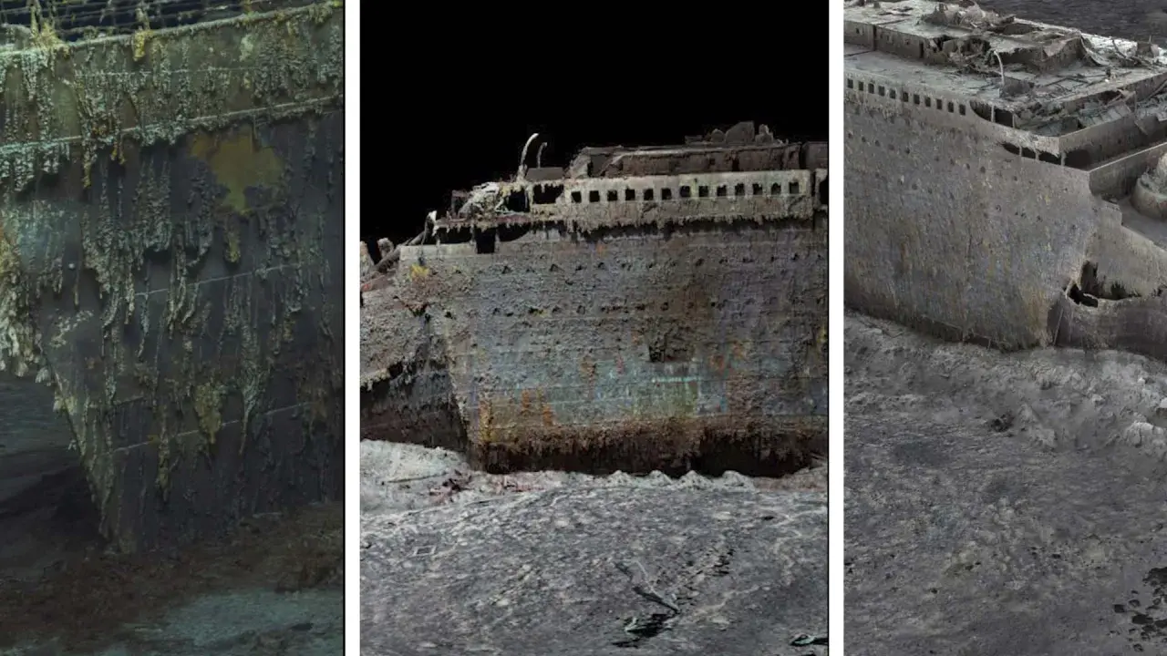 Vraket av Titanic visar dess titan storlek, en skrämmande påminnelse om dess öde. Rostiga skrov och förfallna däck vilar på havsbotten.
