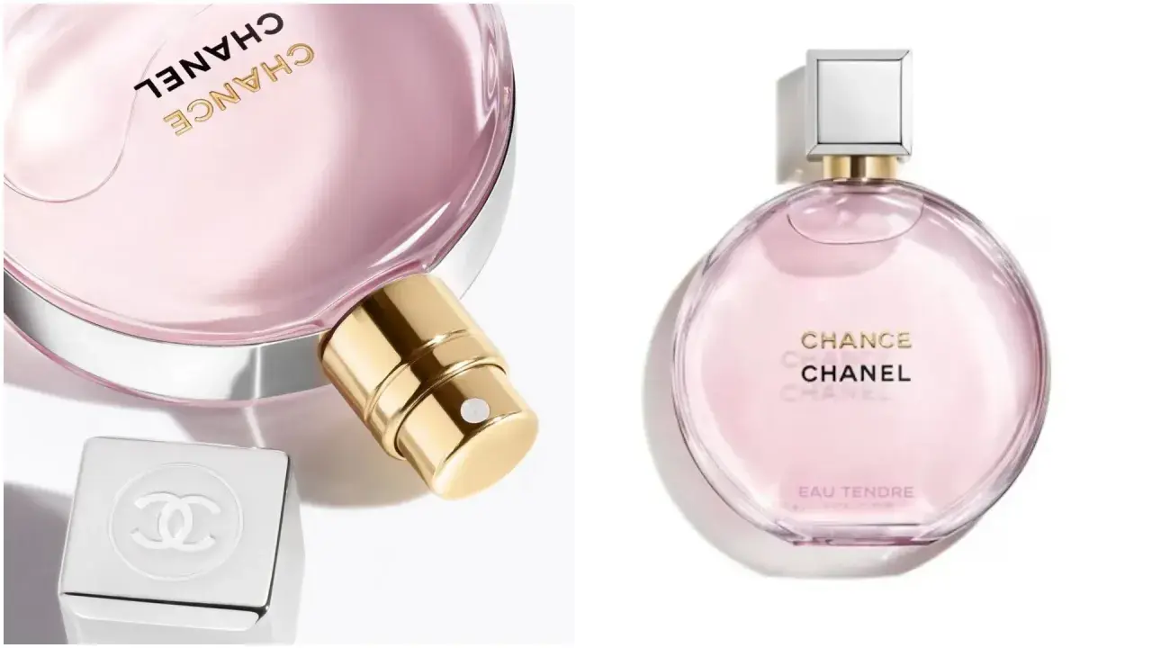 Różowe flakoniki perfum Chanel Chance Eau Tendre, symbol delikatności i kobiecości.