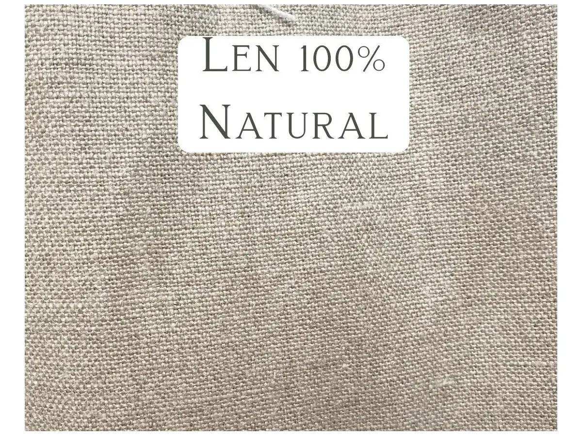 Naturalny len tapicerski, 100% czysty, idealny do stworzenia przytulnego wnętrza.